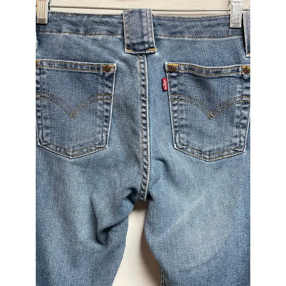 Vintage Levi's women's‎ juniors flare jeans 2 snap closure 2002 light denim blue